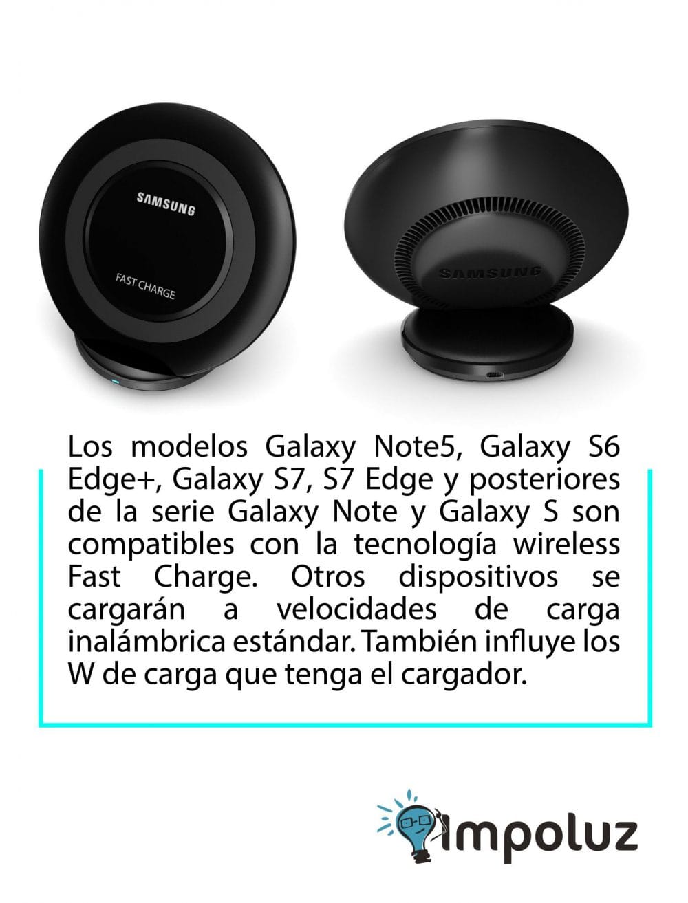 cargador inalambrico fast charger samsung