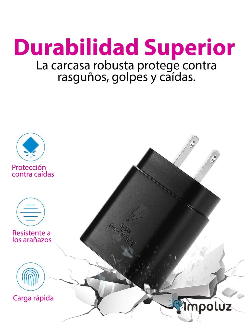 Beneficios del cargador mas cable carga rápida