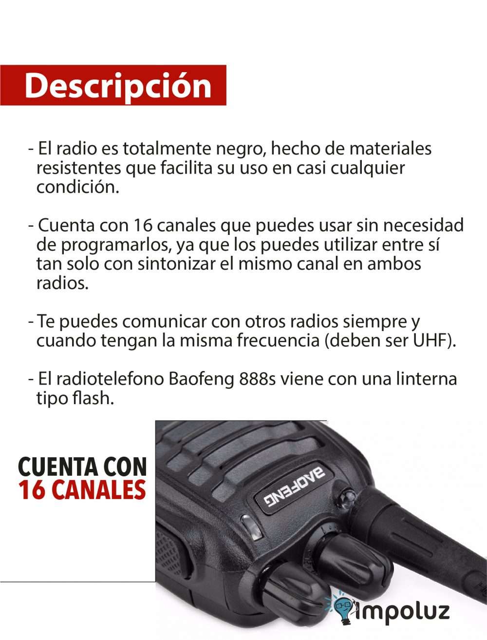 Descripción detallada de la radiocomunicación