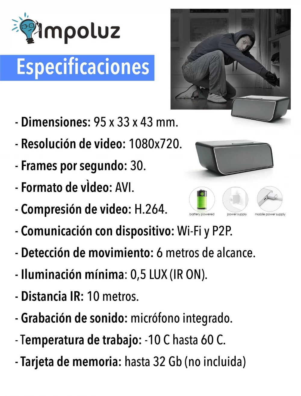 camara reloj espia vision nocturna hd full 1080p