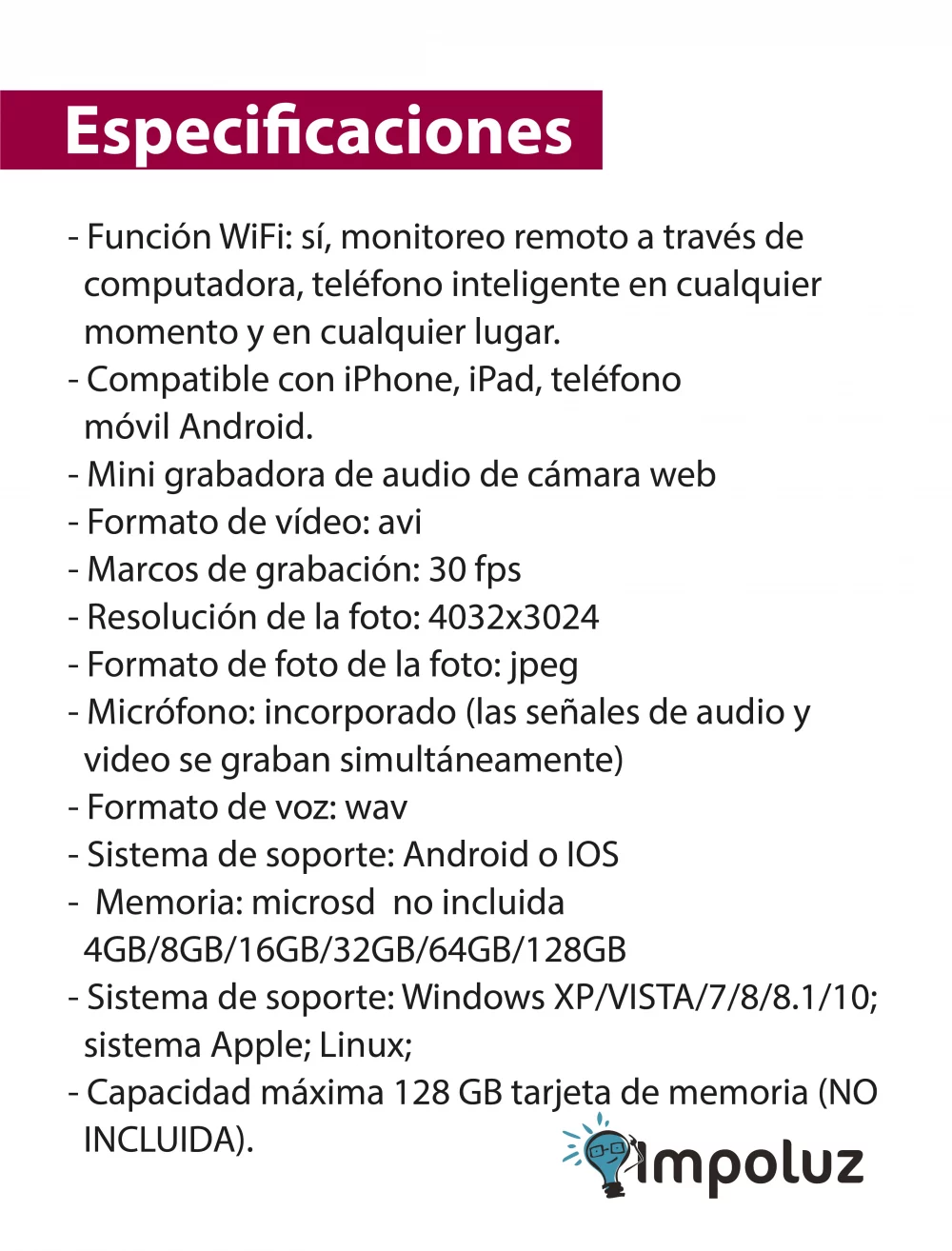 Foto de cámara oculta WiFi para seguridad y control encubierto.