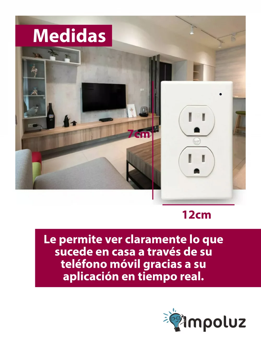 Foto de mini cámara WiFi utilizada para seguridad y monitoreo.
